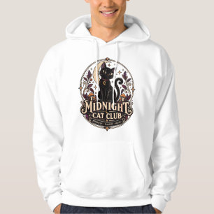Midnight Cat Club Cute Black Cat Halloween Hoodie