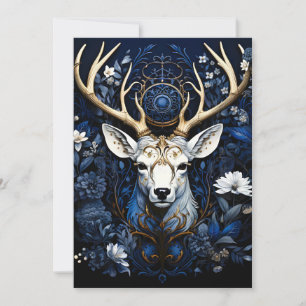 Midnight Celestial Floral Gothic Deer Announcement