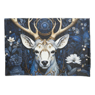 Midnight Celestial Floral Gothic Deer Pillowcase