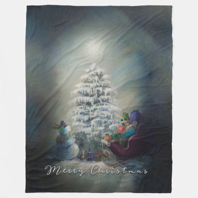 Midnight Christmas Fleece Blanket (Front)