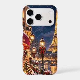 Midnight Christmas in Paris Eiffel Tower iPhone 17