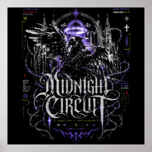 Midnight Circuit Gothic Cyberpunk Graphic Poster