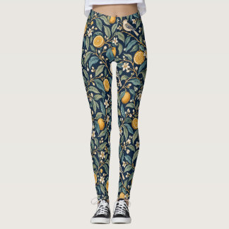 Midnight Citrus Botanical All Over Print Leggings