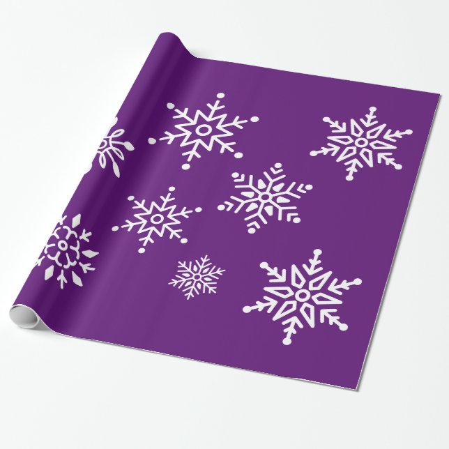 Midnight Clear - Snowflakes Wrapping Paper (Unrolled)