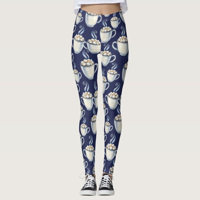 Midnight Cocoa – Cozy Winter Leggings (Front)