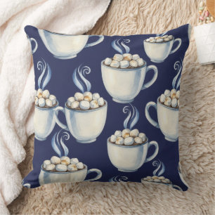 Midnight Cocoa – Cozy Winter Throw Pillow