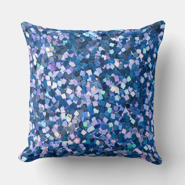 Midnight Confetti Shimmer Throw Pillow (Front)