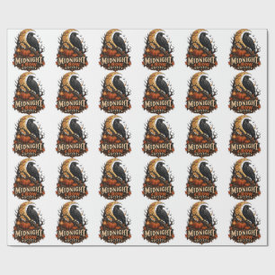 Midnight Crow Society Gothic Halloween Raven Wrapping Paper
