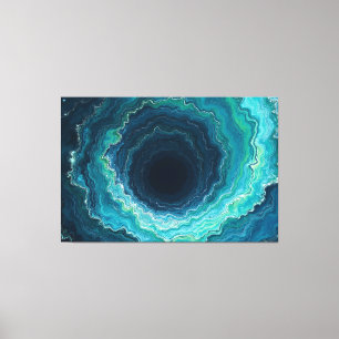 Midnight Currents –60" x 40" Abstract Fluid Ocean Canvas Print