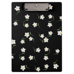 Midnight Daisy Floral Clipboard Hand-Drawn Botan