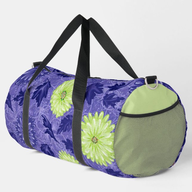 Midnight Daisy Garden Duffle Bag (Right Corner)