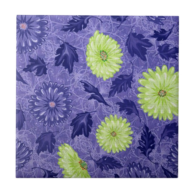 Midnight Daisy Garden Tile (Front)