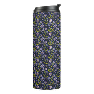 Midnight Dancing Watercolor Daisies Tumbler