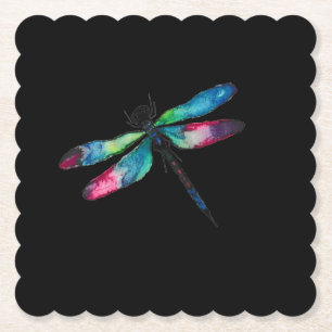 Midnight Dragonfly Paper Coaster