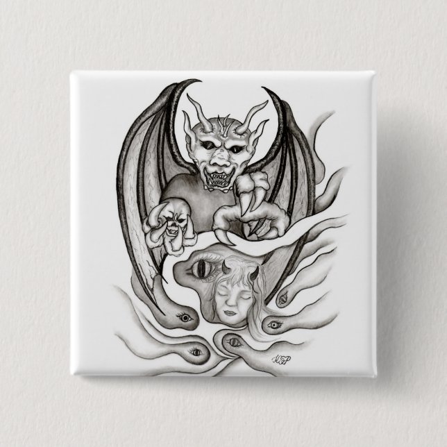 Midnight Dream - Devils 2 Inch Square Button (Front)
