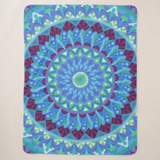 Midnight Dreams Mandala Cozy Blue Boho Relax Sherpa Blanket