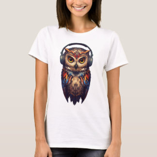 Midnight Echo – Abstract Owl with Soul T-Shirt