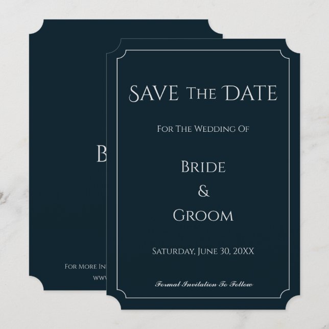 Midnight Elegance wedding Save The Date (Front/Back)
