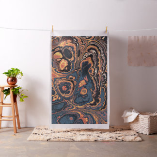 Midnight Ember Marble Glow Fabric