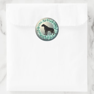 "Midnight Emerald Flame" Classic Round Sticker