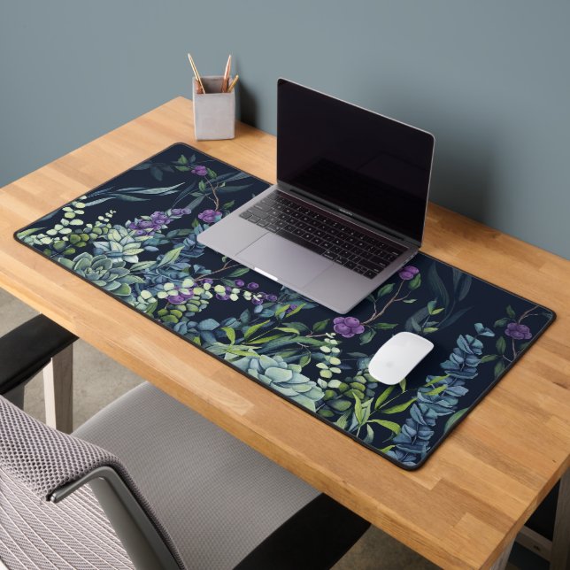 Midnight Eucalyptus Garden Desk Mat (Office 2)