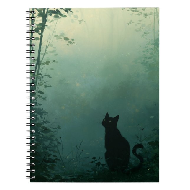 Midnight Familiar – Fantasy Art with Cat Notebook (Front)