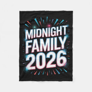 Midnight Family 2026 Fireworks Countdown Unity Spa Fleece Blanket