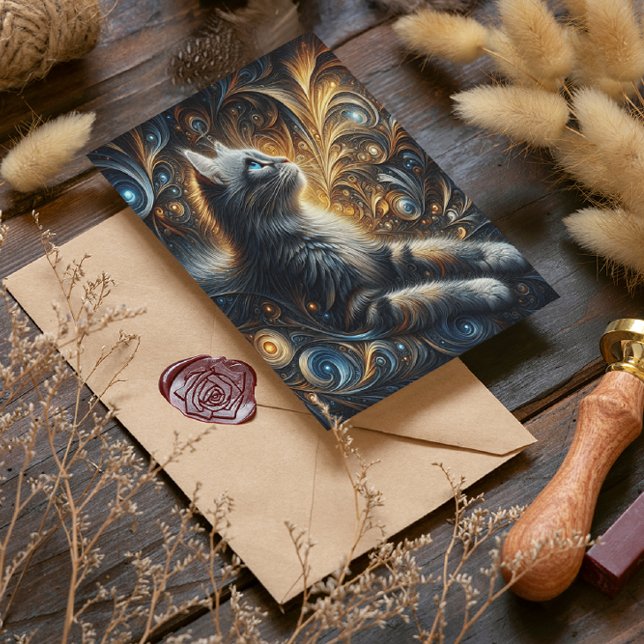 Midnight Feline Elegance Postcard (Creator Uploaded)