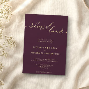 Midnight Fig & Champagne Rehearsal Dinner Invitation