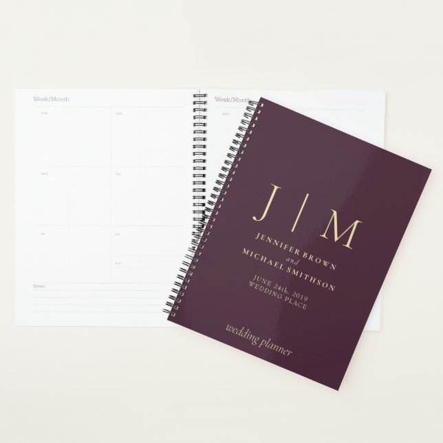 Midnight Fig Formal Simple Day Wedding Planner (Display)