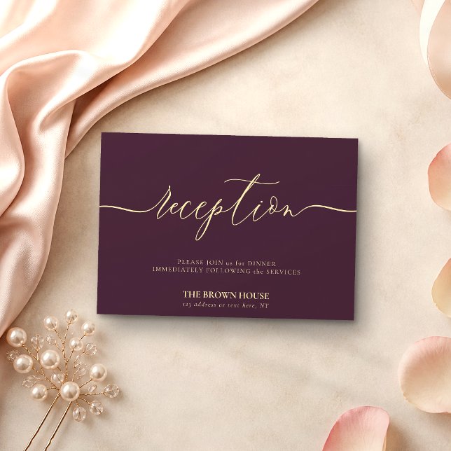 Midnight Fig Formal Wedding after dinner reception Invitation (Creator Uploaded)