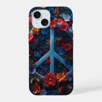 Midnight Floral Peace Symbol Phone Case