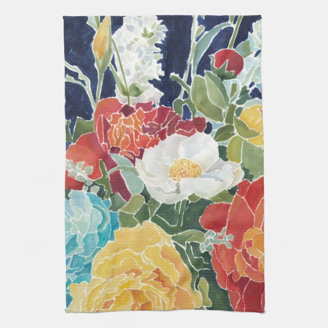 Midnight Florals I Kitchen Towel (Vertical)