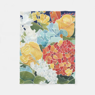 Midnight Florals II Fleece Blanket