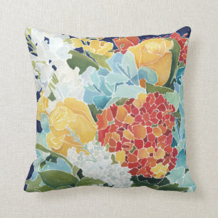 Midnight Florals II Throw Pillow