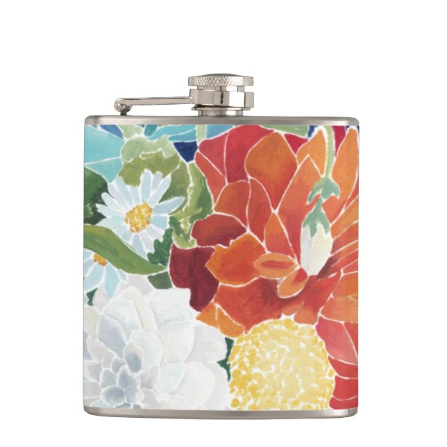 Midnight Florals III Hip Flask (Front)