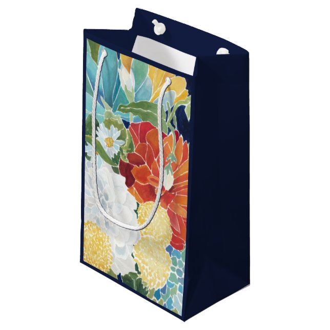 Midnight Florals III Small Gift Bag (Front Angled)