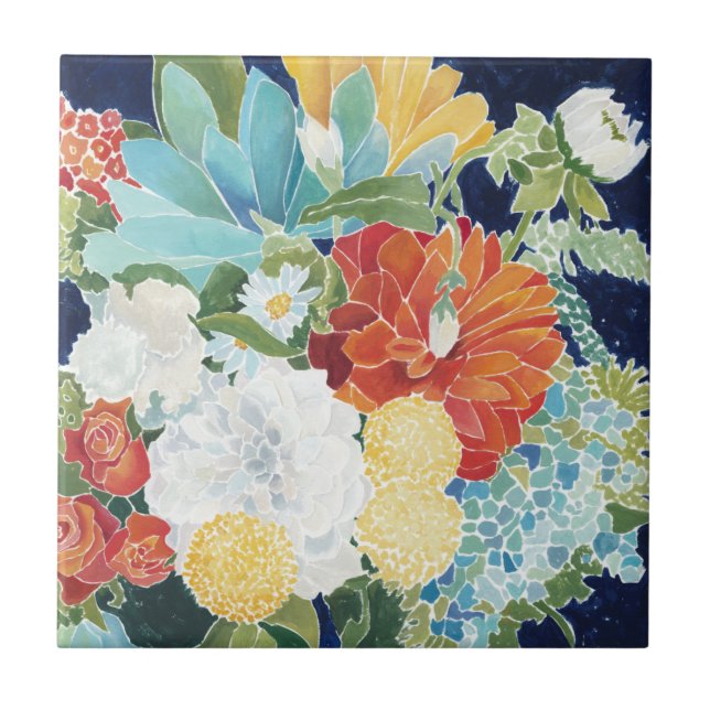 Midnight Florals III Tile (Front)