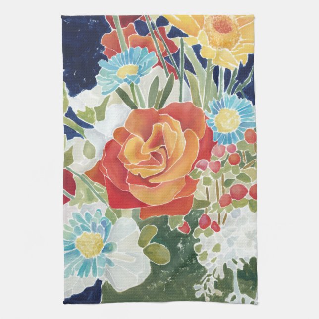 Midnight Florals IV Kitchen Towel (Vertical)