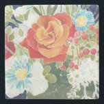 Midnight Florals IV Stone Coaster<br><div class="desc">Floral</div>