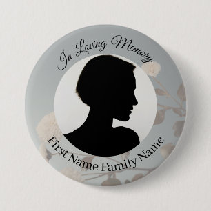 Midnight flower memorial photo button