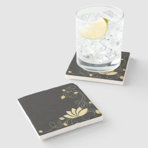 Midnight Flower Stone Coaster