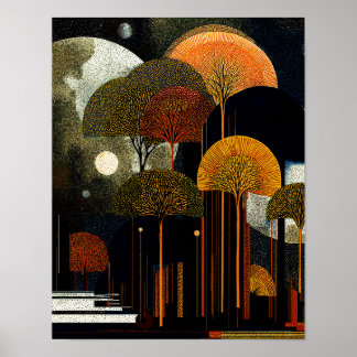 Midnight Forest  #8 - 4x5 Digital Download Poster