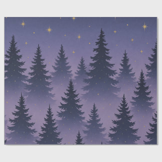 Midnight Forest Wrapping Paper – Starry Night Pine