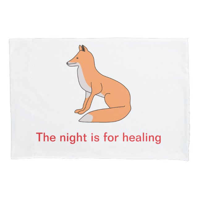 Midnight Fox – Healing Night Pillow Cover (Front-Left)
