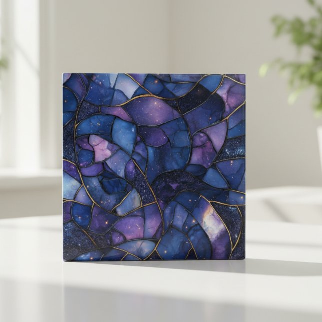 Midnight Galaxy Stained Glass Mosaic Tile (Creator Uploaded)