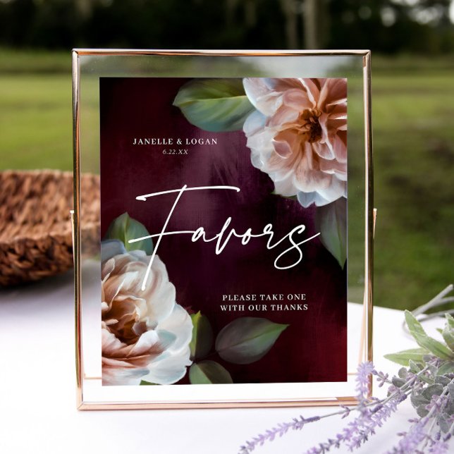 Midnight Garden Favours Tabletop Wedding Sign (Creator Uploaded)
