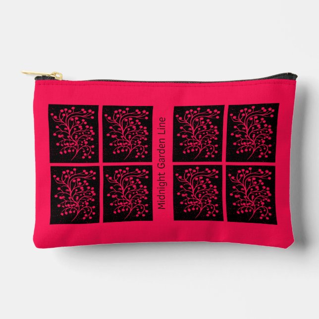 Midnight Garden Line Raspberry Bloom Accessory Pouch (Front)