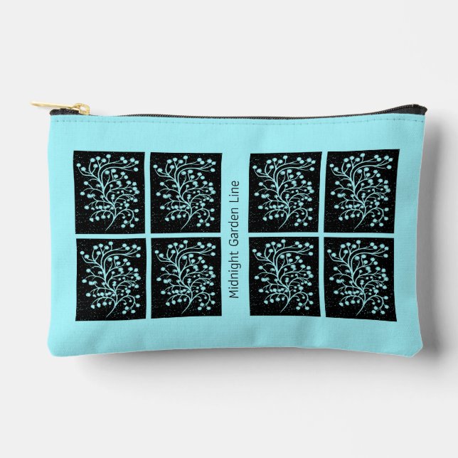 Midnight Garden Line Turquoise Mist Accessory Pouch (Front)
