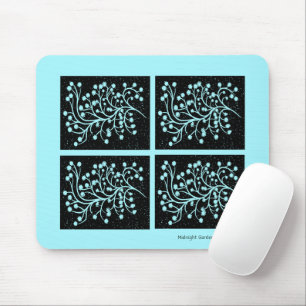 Midnight Garden Line Turquoise Mist Mouse Pad